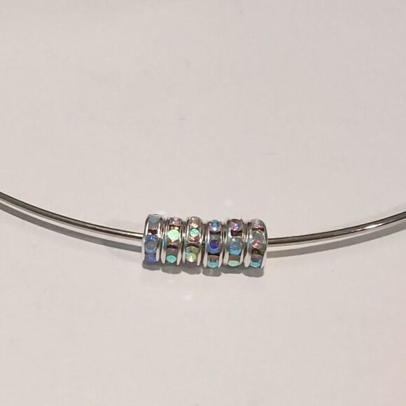 6 Iridescent 8mm Rondelle Spacer Beads - Picture 1 of 4